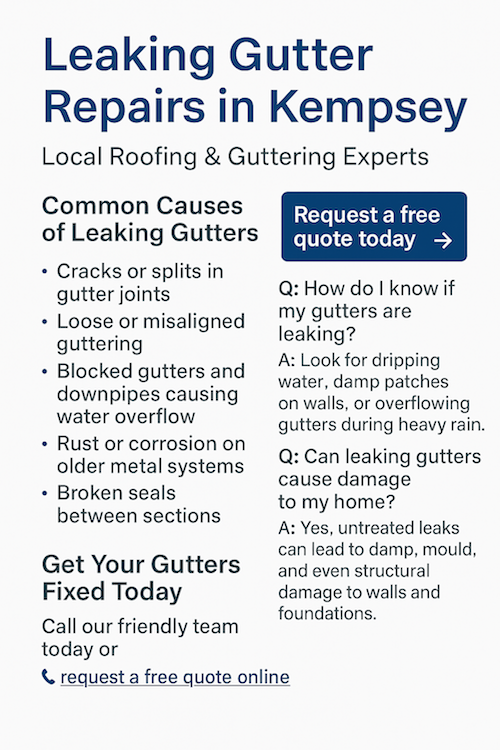 Leaking Gutter Repairs in Kempsey